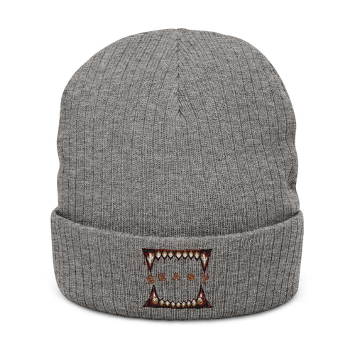 Beast Ribbed Knit Beanie (Embroidery)