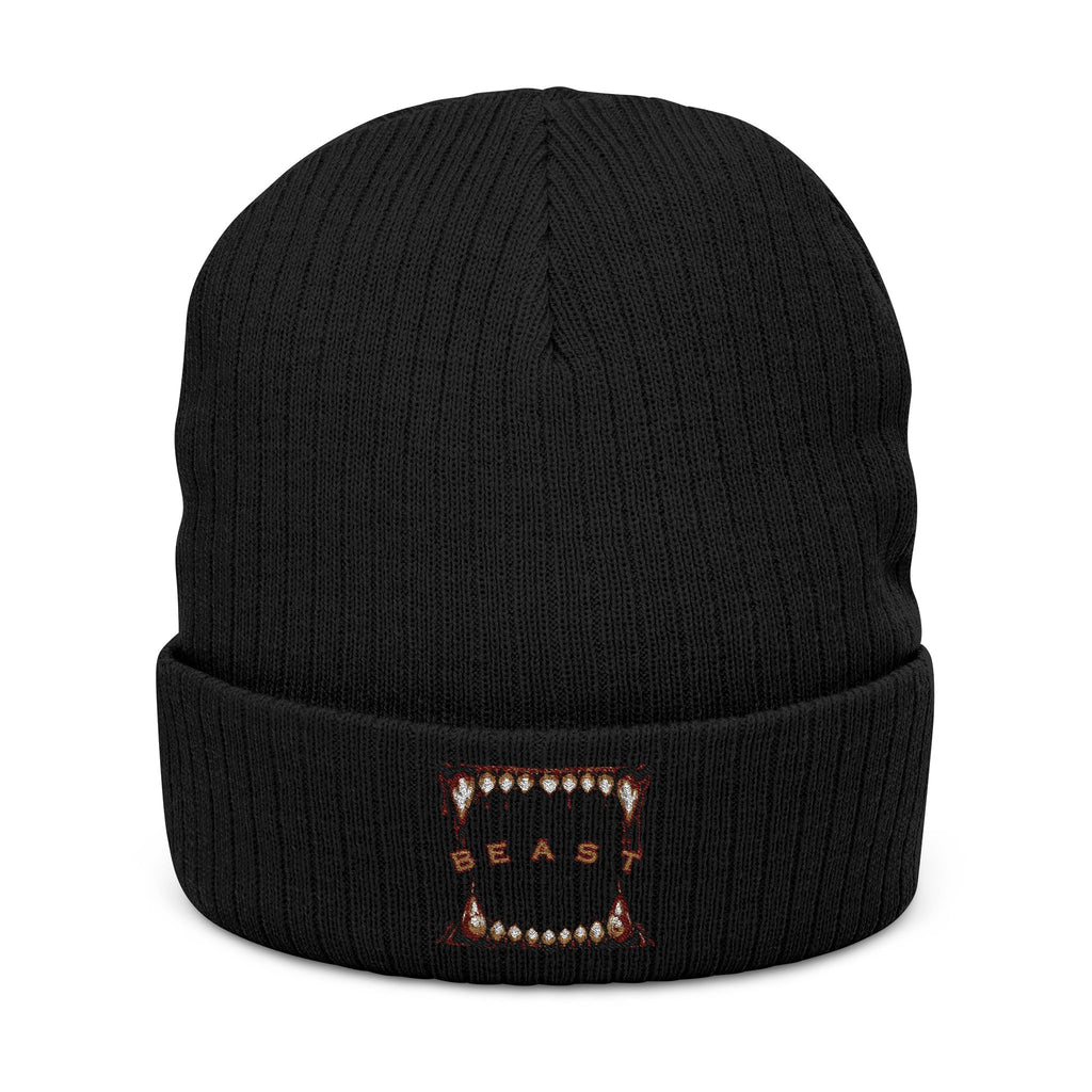 Beast Ribbed Knit Beanie (Embroidery)